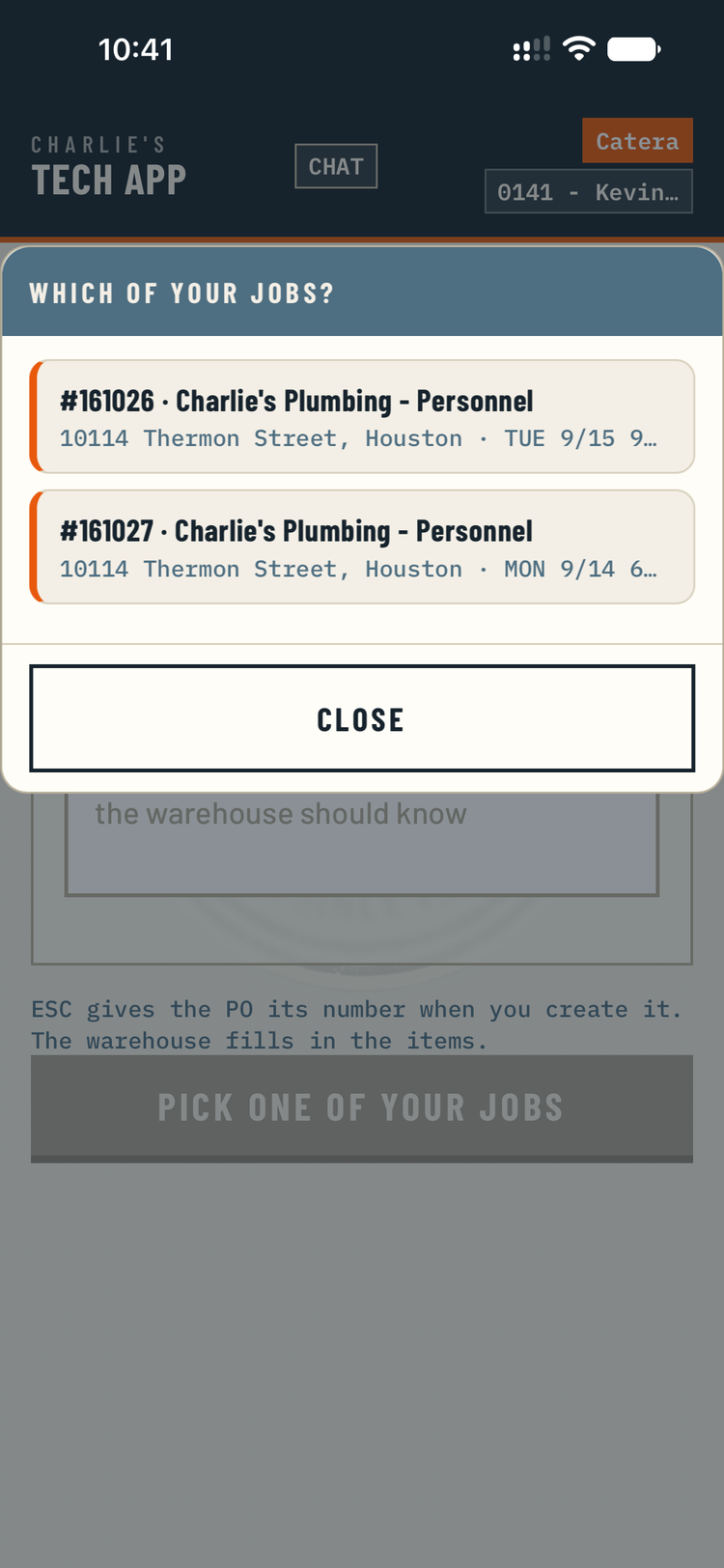 Creating a purchase order against a job.